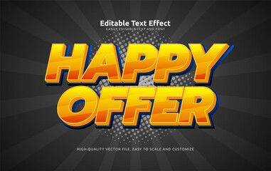 happy offer editable text effect