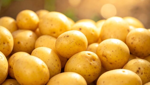 A pile of fresh yellow potatoes - Powered by Adobe