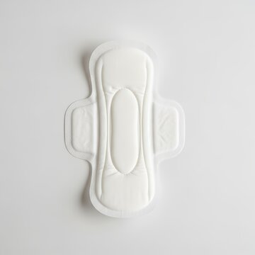 Sanitary pad on a white background representing feminine hygiene and menstrual health care