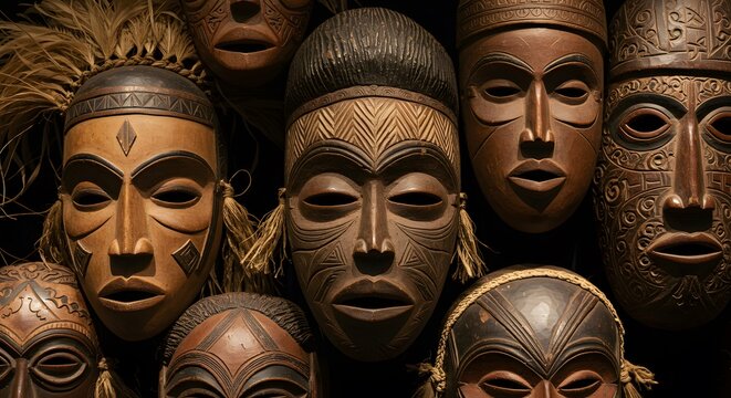 Collection of tribal masks