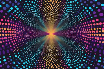 Abstract Colorful Dotted Tunnel: Vibrant Neon Gradient, Psychedelic Energy, Futuristic Design