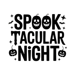 Spooktacular night halloween themed design art on transparent background