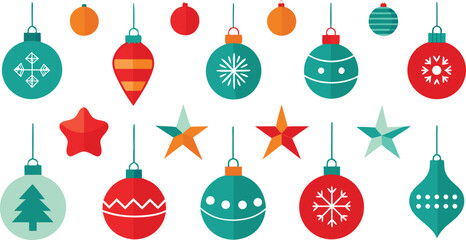 Collection of christmas design ornaments. Christmas balls vector design collection