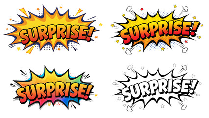 set of comic book surprise expression suitable for your emoticon