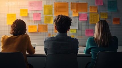 Creative brainstorming session office space collaboration productive environment side view teamwork in action