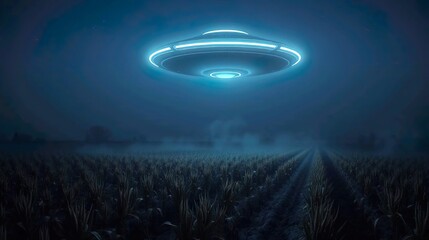 futuristic UFO hovering silently