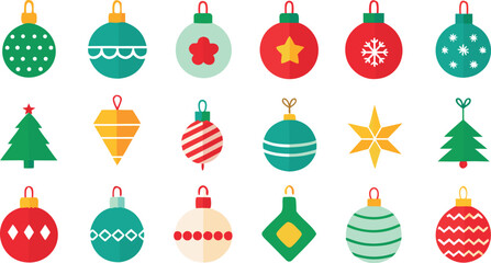 Collection of christmas design ornaments. Christmas balls vector design collection