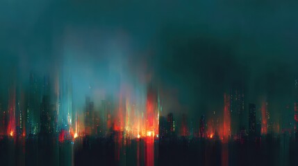 Obraz premium Abstract Cityscape - A Symphony of Light and Shadow.