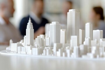 Architectural model showcase urban environment 3d design display indoor setting focused perspective for city planning