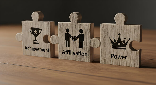 Unlocking success achievement affiliation power with wooden puzzle pieces