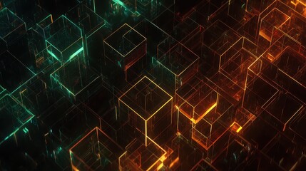 Fototapeta premium Abstract Cubes - A Modern Grid of Light and Shadow.