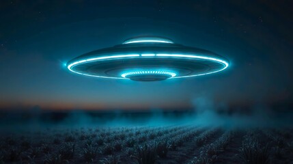 futuristic UFO hovering silently