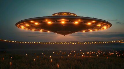 futuristic UFO hovering silently