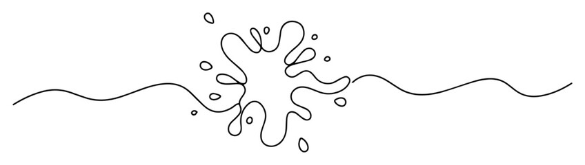 splash with wave line minimalist vector