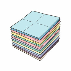 A colorful stack of square origami paper sheets ready for creative crafting and folding projects