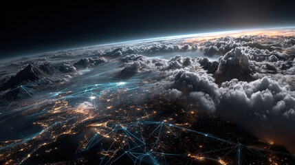 A cybersecurity AI monitoring cloud networks for threats