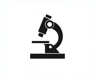 Simple black silhouette of a microscope