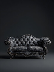 Futuristic sofa as part of the interior of an apartment. Neural network AI generated art