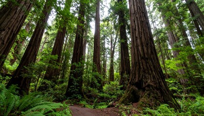 Obraz premium Redwood forest canopy