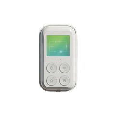 Smart home device with green screen on transparent background
