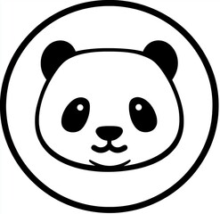 Fototapeta premium Panda face simple line drawing vector graphic logo design