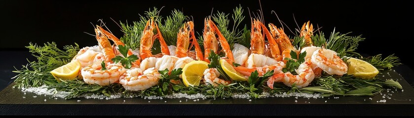 Fresh Shrimp Platter with Lemon and Herbs