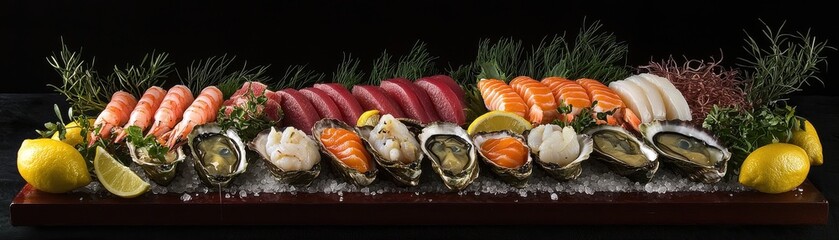Assorted Sashimi Sushi Platter with Fresh Seafood