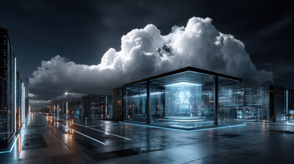 A digital painting illustration of Compliance in Cloud