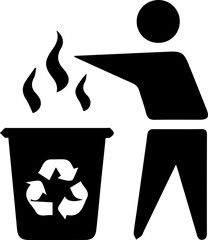 Throw Trash in the Bin Icon