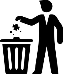 Throw Trash in the Bin Icon