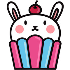 Bunny Cupcake with a Cherry on Top