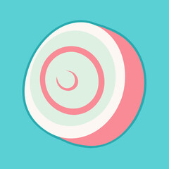 Abstract swirl candy design with pastel colors on teal background