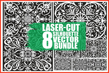 Fototapeta premium Floral Laser Cut Vector Designs