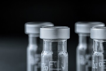Detailed Image of Empty Lab Test Tubes on Dark Surface