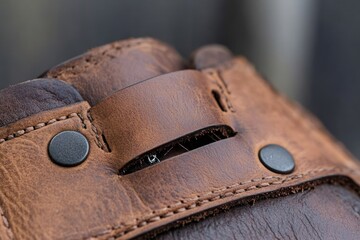 Close-Up Shot of Shoe Repair Using Leather Stitching Tools