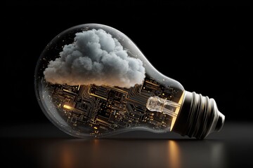 Cloud Computing Innovation Lightbulb Concept.