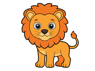  lion cartoon isolated on white