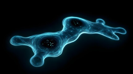 Stylized amoeba rendered as glowing plasma organism