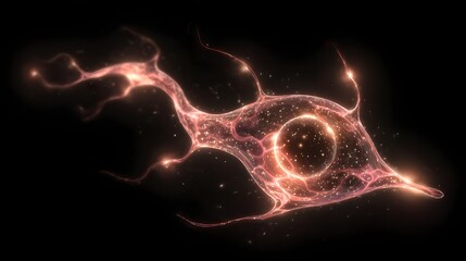 Stylized amoeba rendered as glowing plasma organism