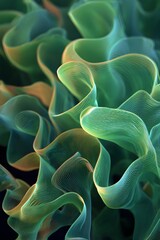 Amoeba pseudopodia stretching like flowing ribbons artistic render