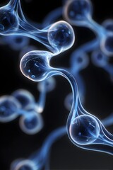 Amoeba pseudopodia stretching like flowing ribbons artistic render