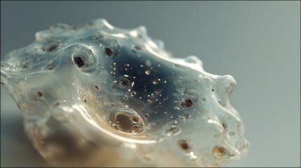 Amoeba rendered in realistic 3D simulation close detail