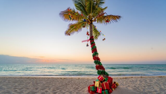 Tropical Christmas Palm Tree Beach Gifts