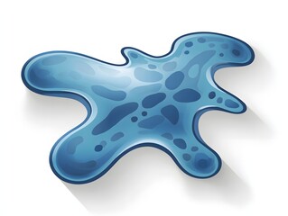 Stylized amoeba simplified icon for educational visuals