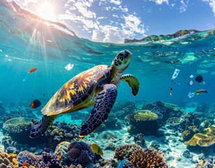 Obraz premium A plastic-free, crystal-clear ocean