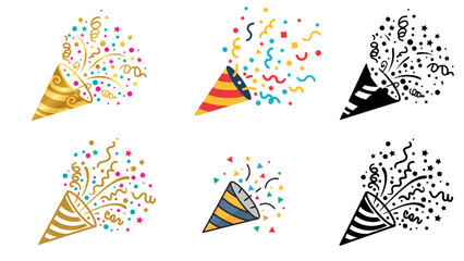 vector illustration of a set of confetti party colorfull geometric shapes 