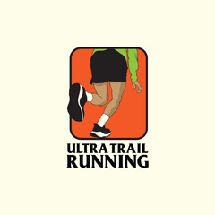 ultr trail run illustration image for background poster or logo
