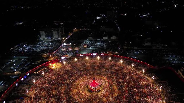 Aerial View of Navratri Garba Festival in Gujarat