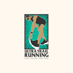 ultr trail run illustration image for background poster or logo
