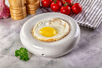 Roasted one egg for breakfast